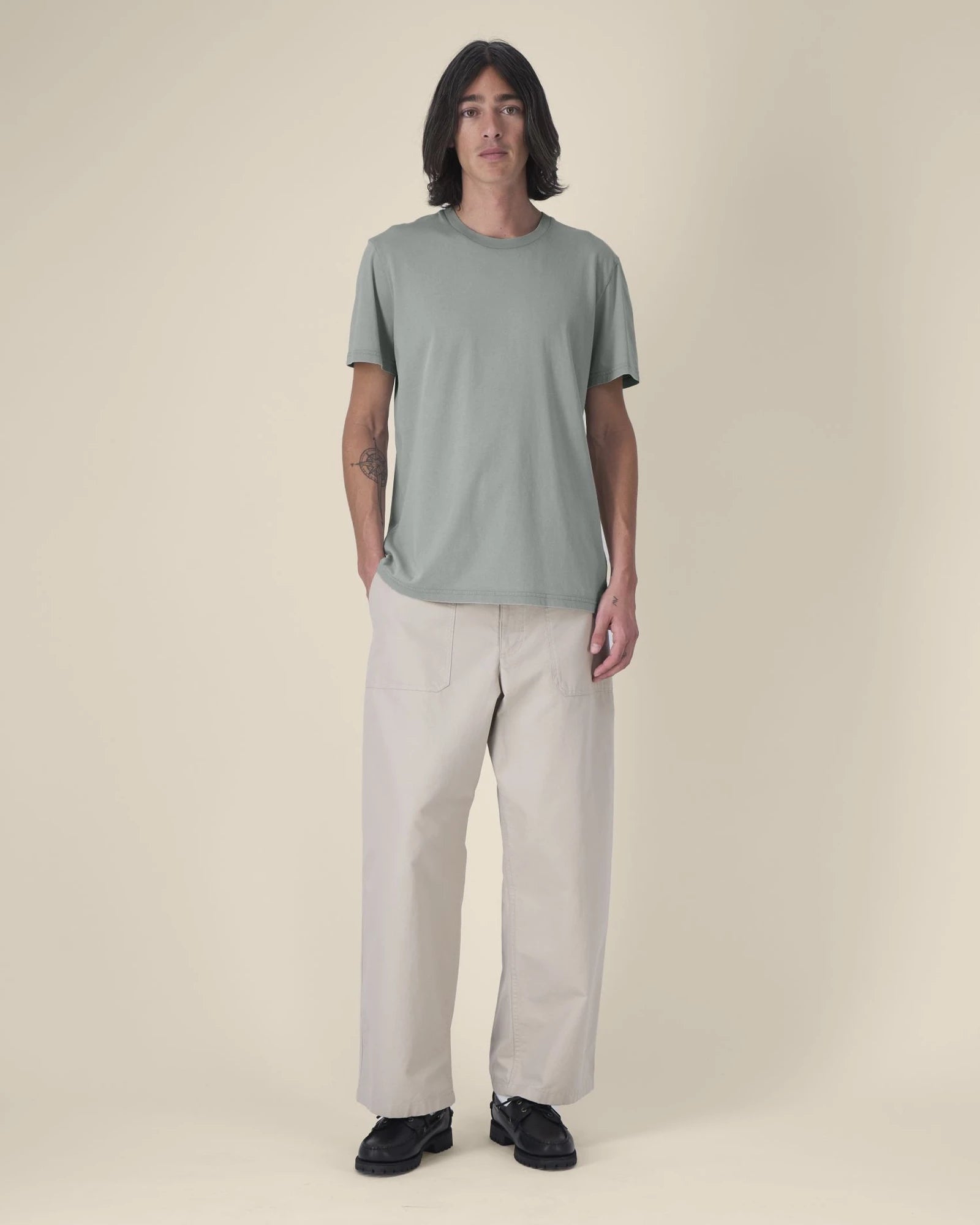 T-shirt Stanley/Stella Crafter Vintage da personalizzare - Tinto in capo grigio nebbia